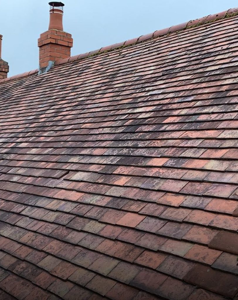 Newly tiled pitched roof